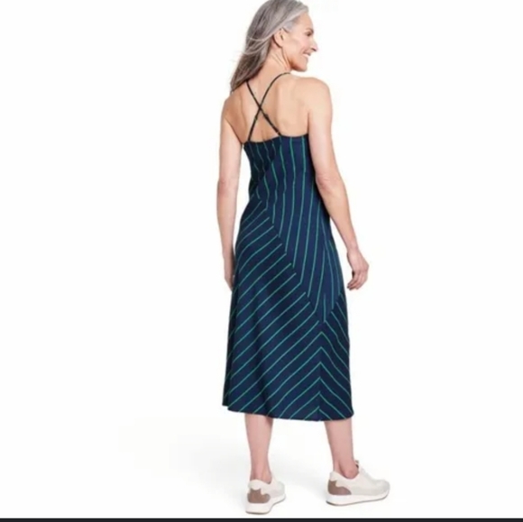 Rowing Blazer Slip Diagonal Stripe Midi Slip Dress Vacation Cocktail Target - Picture 5 of 10